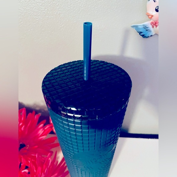 NWT🩵Starbucks 2023 Prussian Blue Subzero Soft Touch Grid Venti Teal Tumbler - Picture 4 of 5